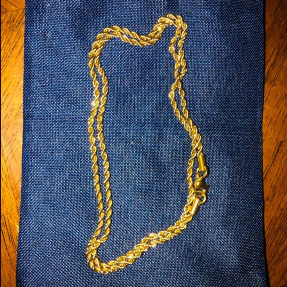 Men’s 18k Gold 22” 2.5mm Rope Chain Necklace